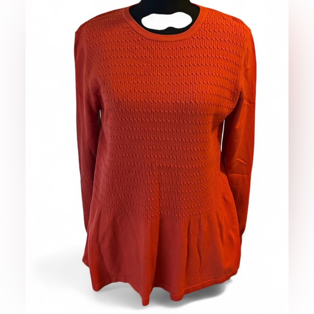 Vila Milano Crew Neck Orange Knit Sweater Size XL